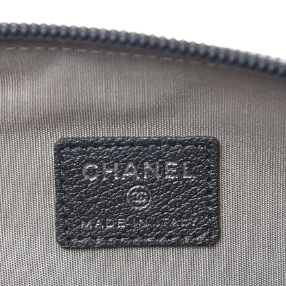 Chanel Goatskin Camellia Embossed Cosmetic Case Dark Grey 6 of 10