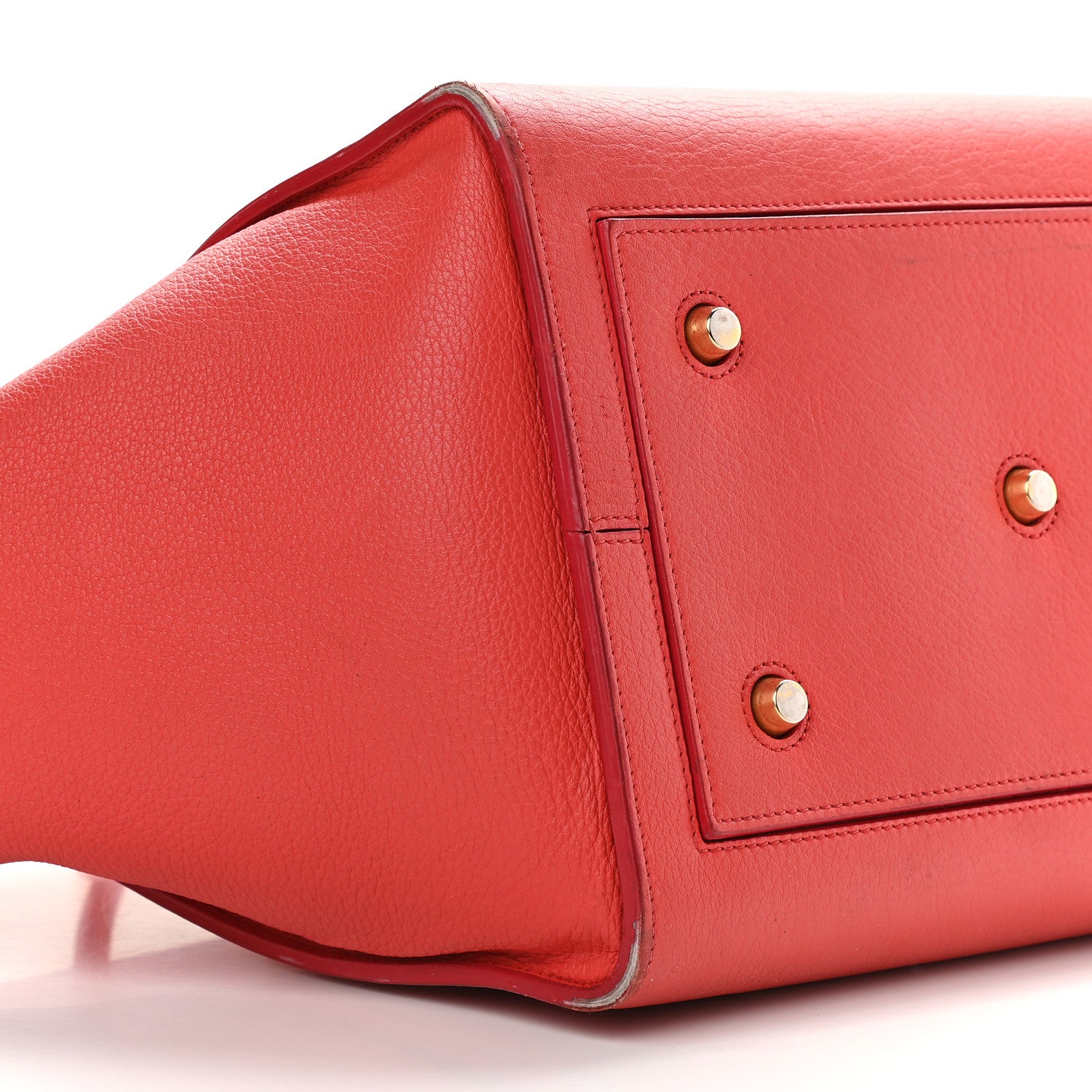 Celine Crisped Calfskin Medium Tie Knot Tote Vermillion 7 of 17