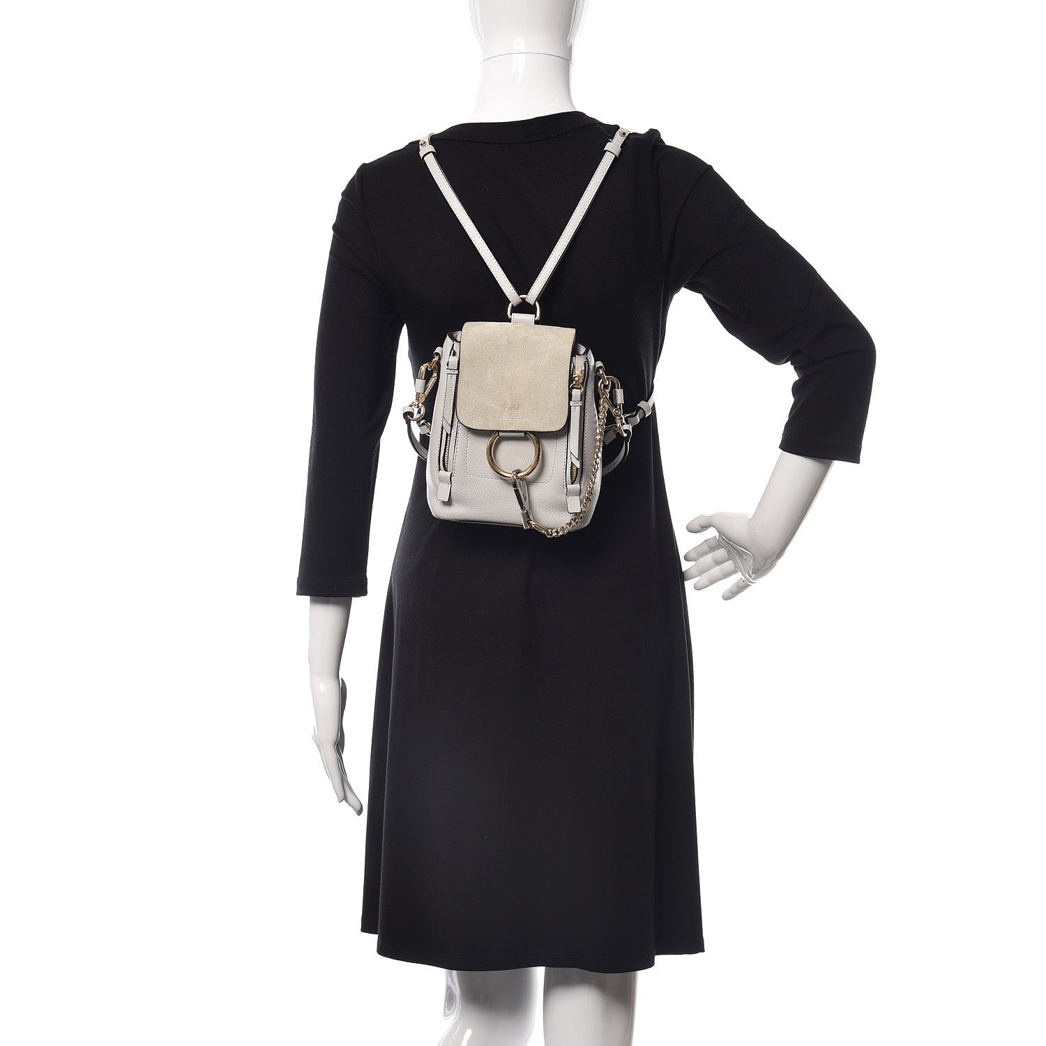 Chloe Suede Calfskin Mini Faye Backpack Airy Grey 2 of 14