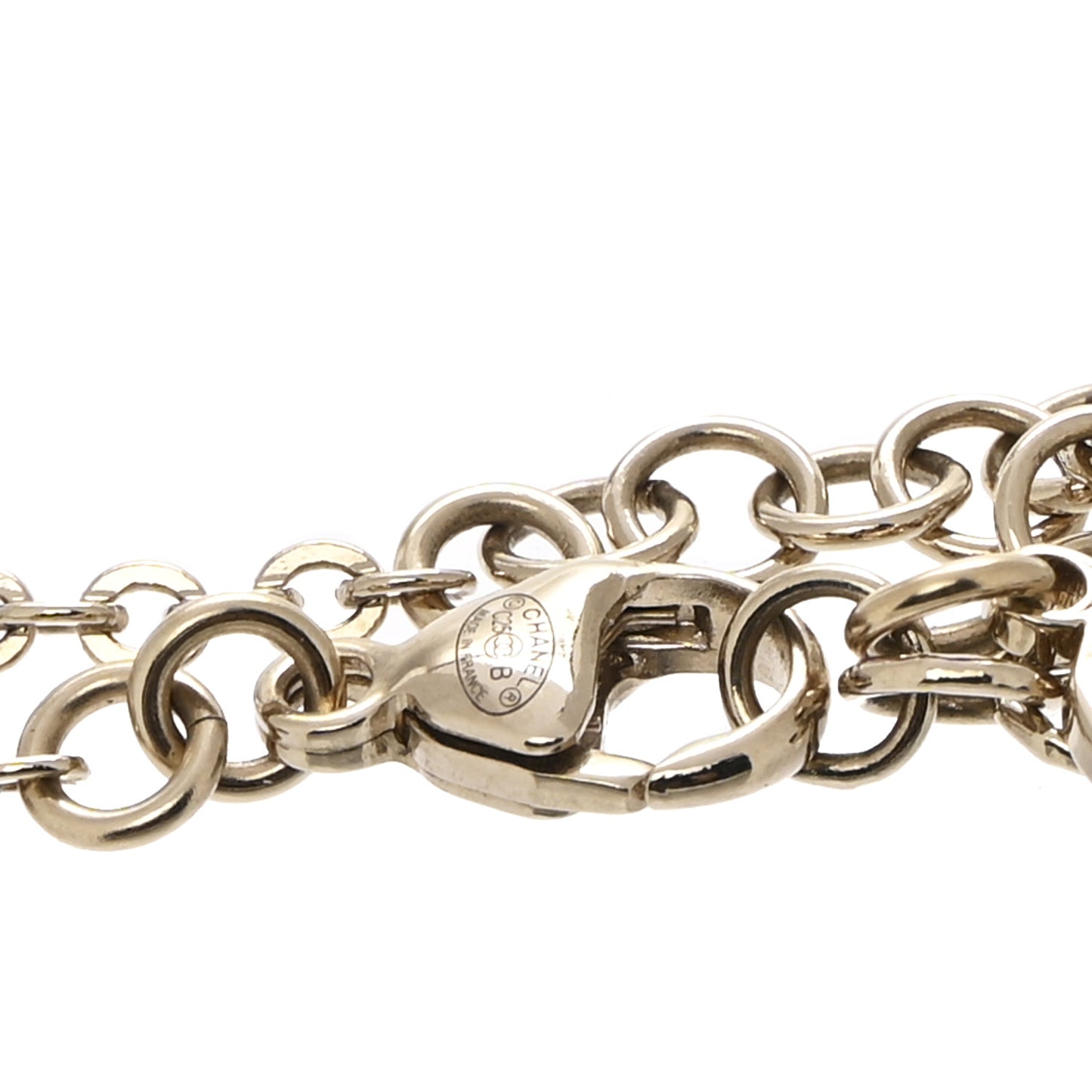 Metal Resin Crystal CC Bracelet Gold Black