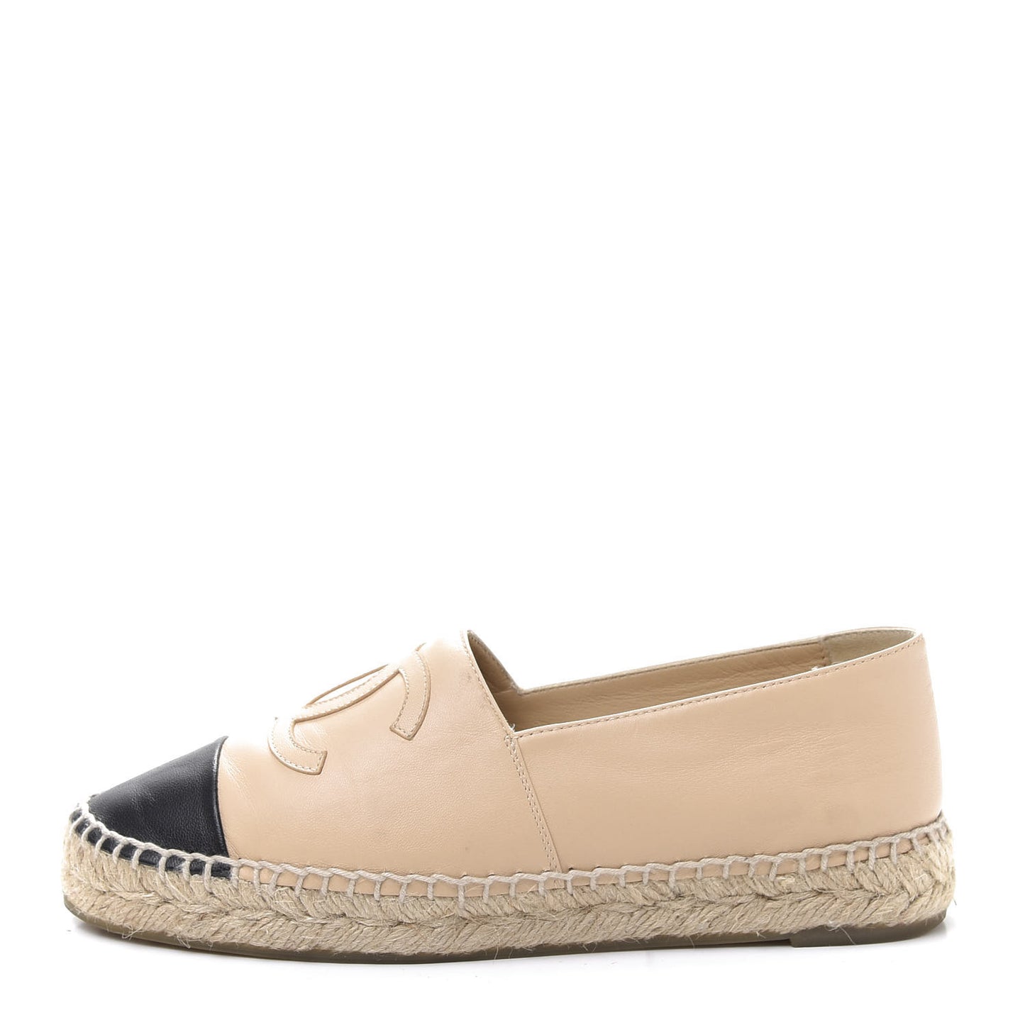 Lambskin CC Espadrilles 36 Beige Black