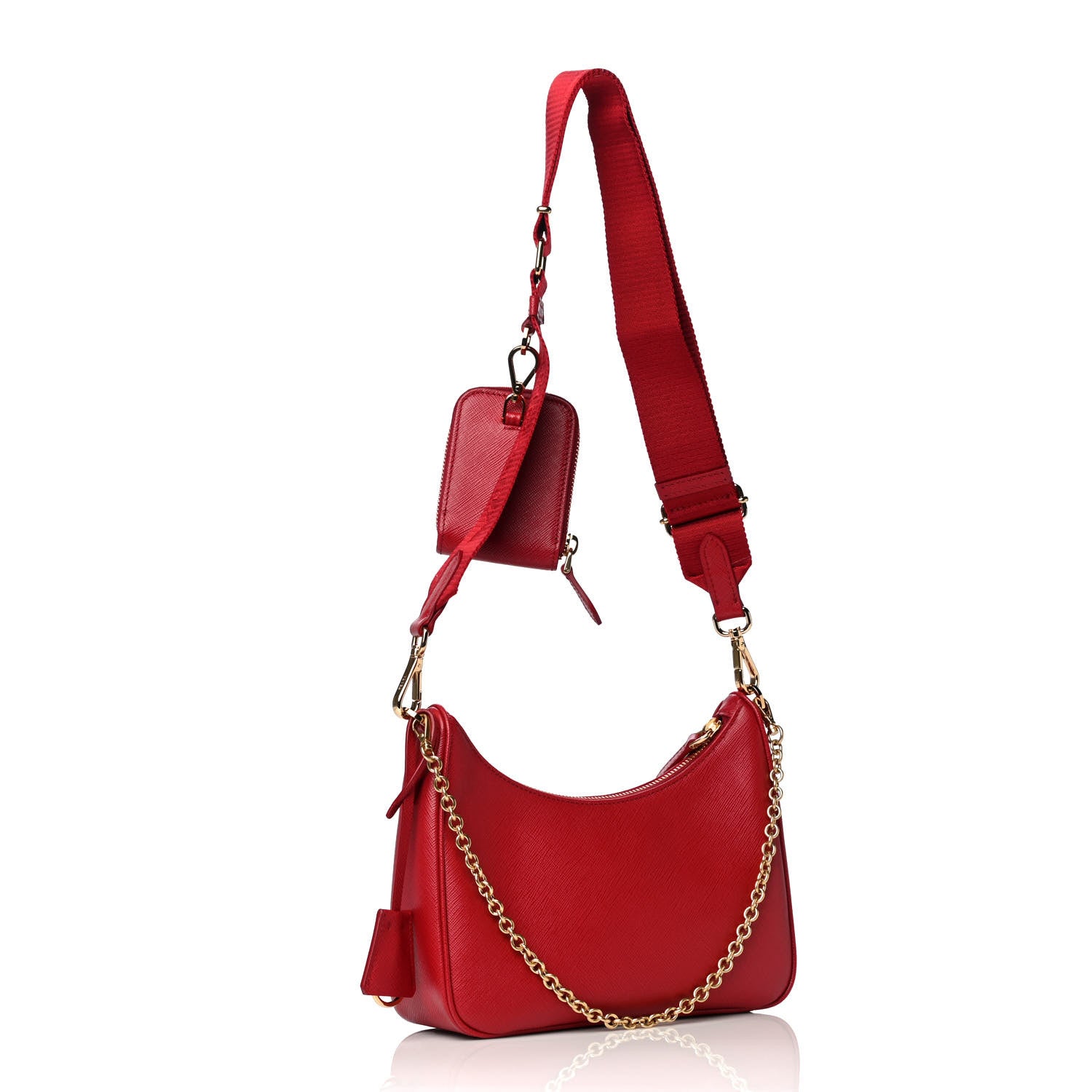 Prada Saffiano Lux Re-Edition 2005 Shoulder Bag Fuoco 2 of 12