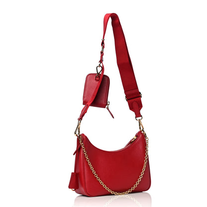 Prada Saffiano Lux Re-Edition 2005 Shoulder Bag Fuoco 2 of 12