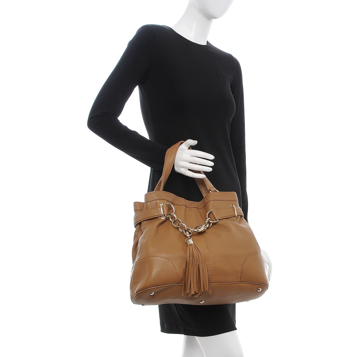 Gucci Deerskin Medium Sienna Bit Tote Camel 2 of 7