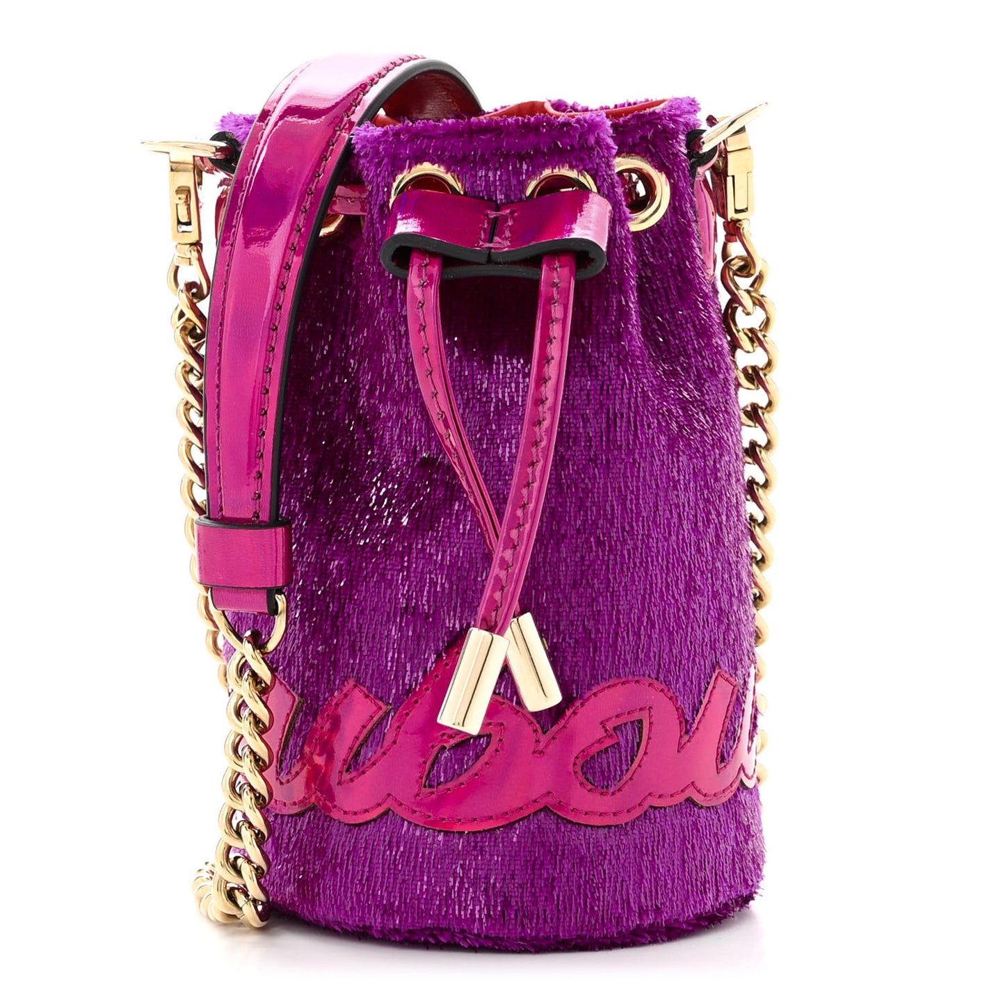 Metallic Sequin Marie Jane Bucket Purple