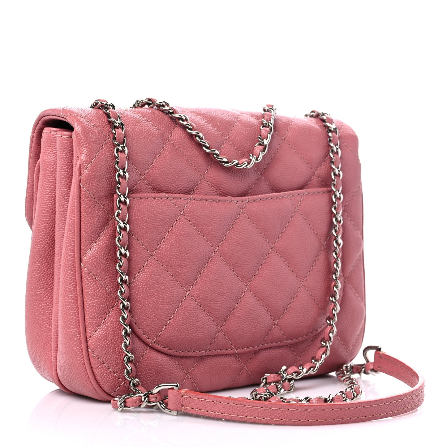 Caviar Quilted Small Urban Companion Flap Pink