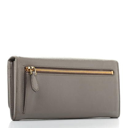 Prada Saffiano Metal Continental Flap Wallet Argilla 3 of 11
