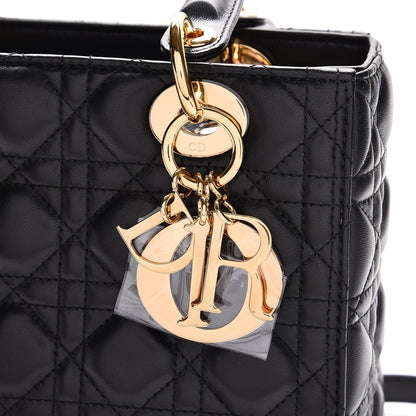 Christian Dior Lambskin Cannage Medium Lady Dior Black 6 of 16