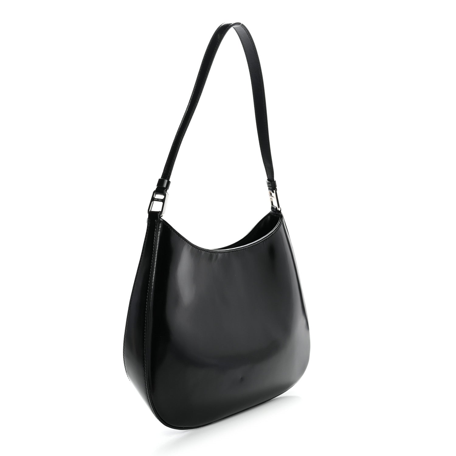 Prada Spazzolato Cleo Shoulder Bag Black 3 of 11
