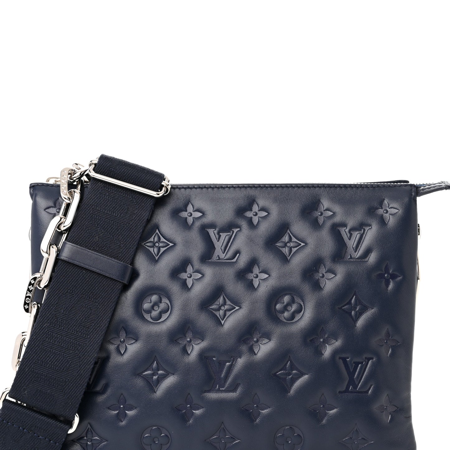 Lambskin Embossed Monogram Coussin PM Navy