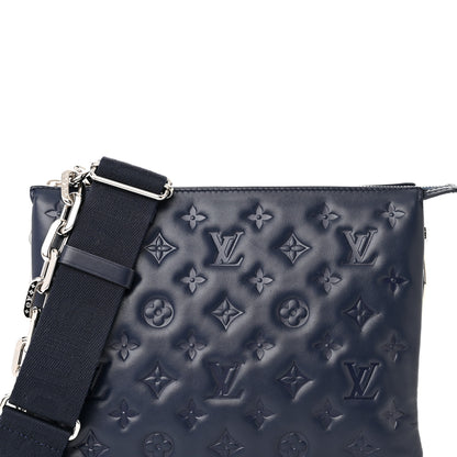 Louis Vuitton Lambskin Embossed Monogram Coussin PM Navy 7 of 9