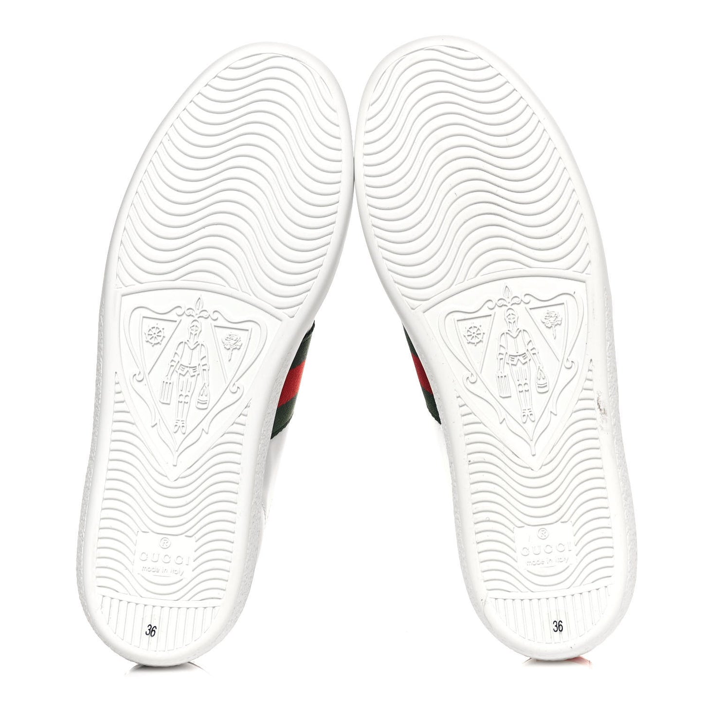 Calfskin Ayers Bee Embroidered Womens Ace Sneakers 36 White Green
