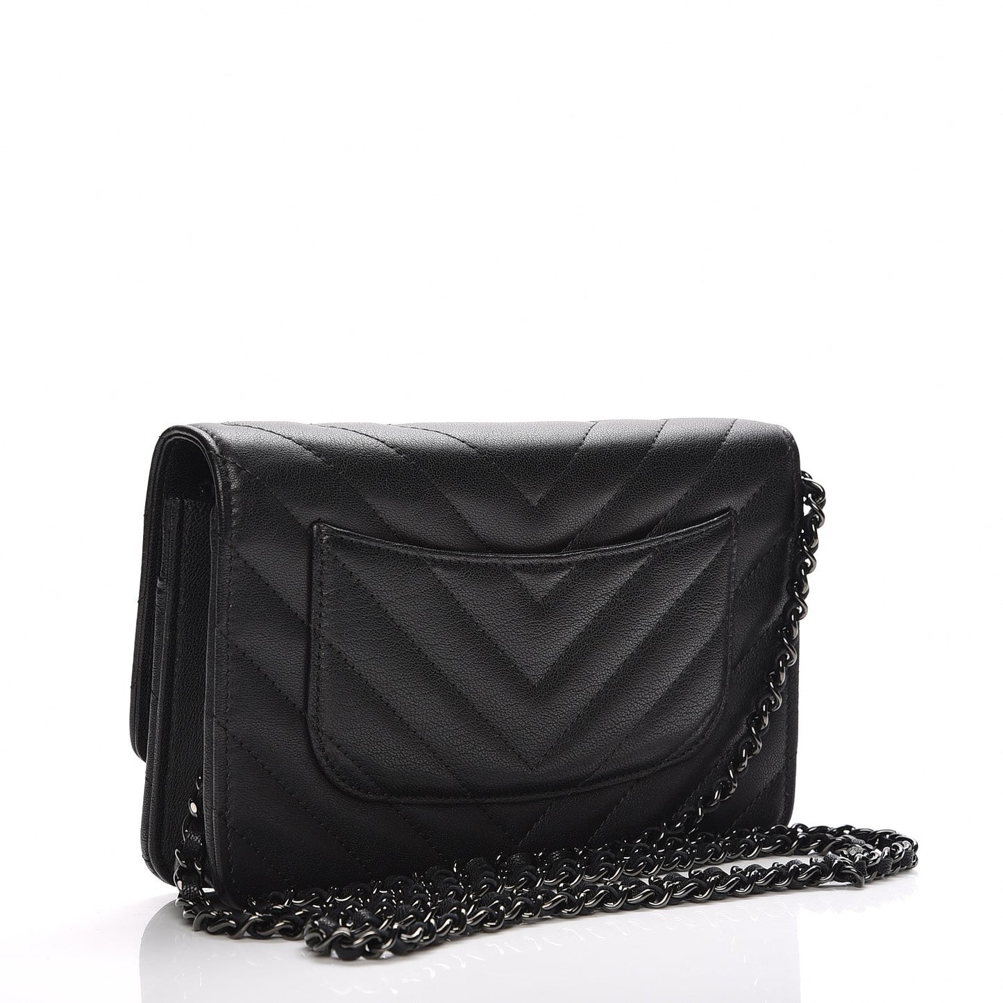 Sheepskin Chevron Reissue Wallet On Chain WOC So Black