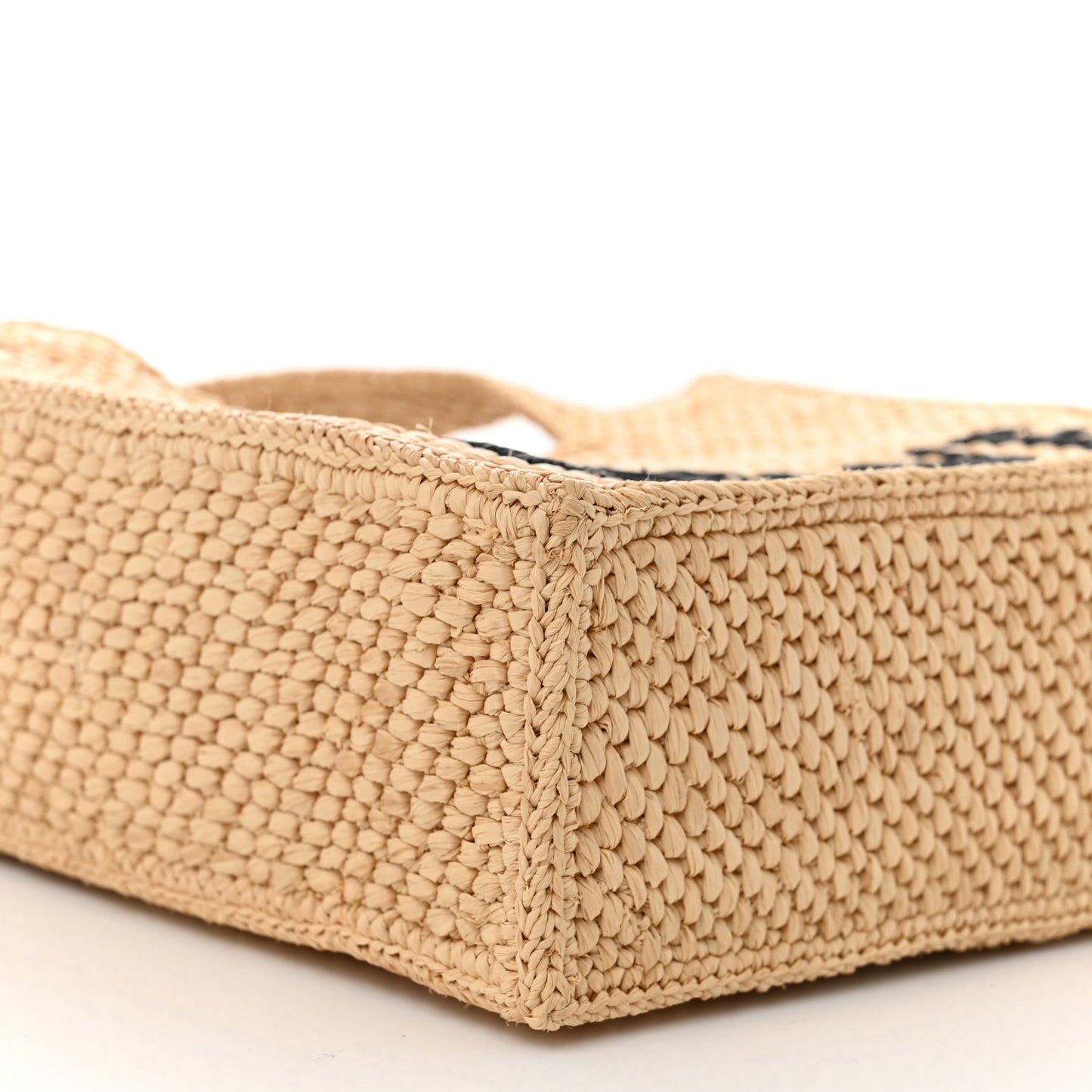 X PAULA'S IBIZA Raffia Font Tote Natural Tan