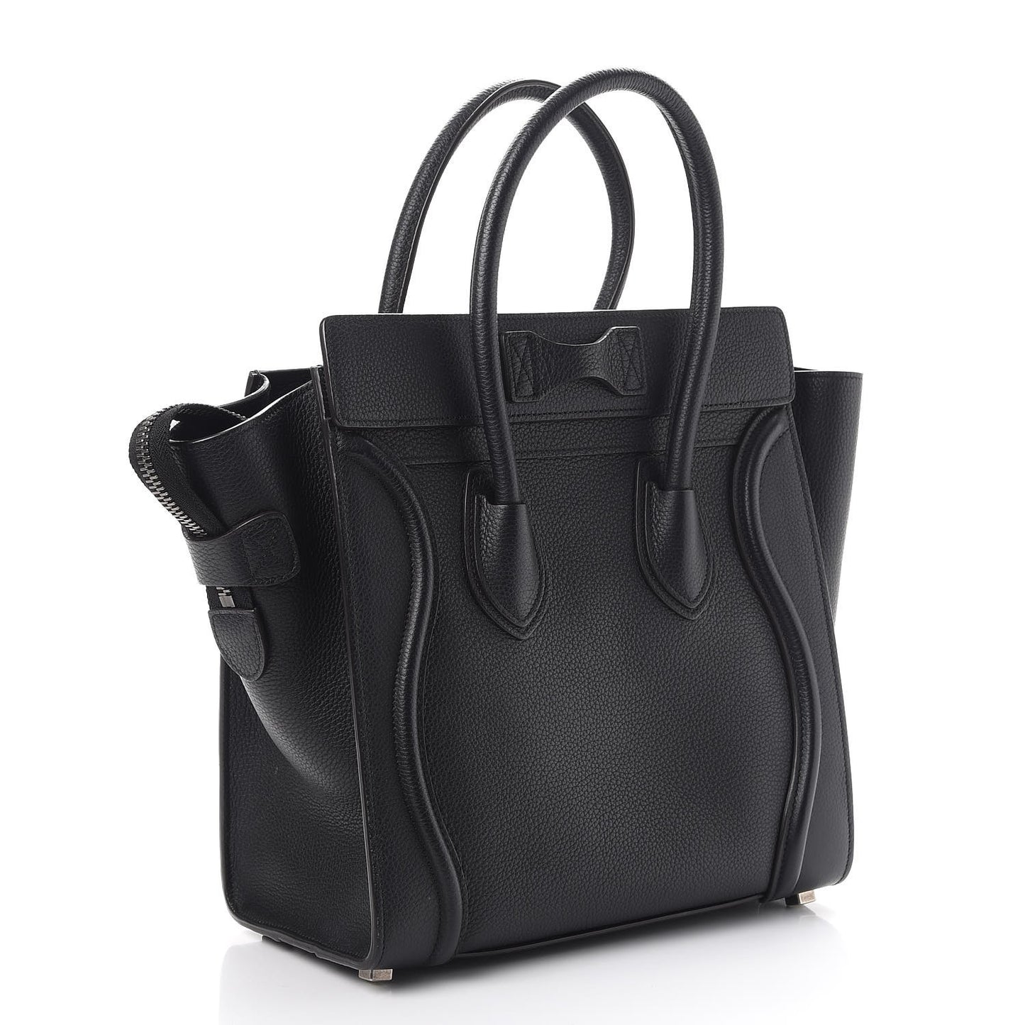 Drummed Calfskin Micro Luggage Black