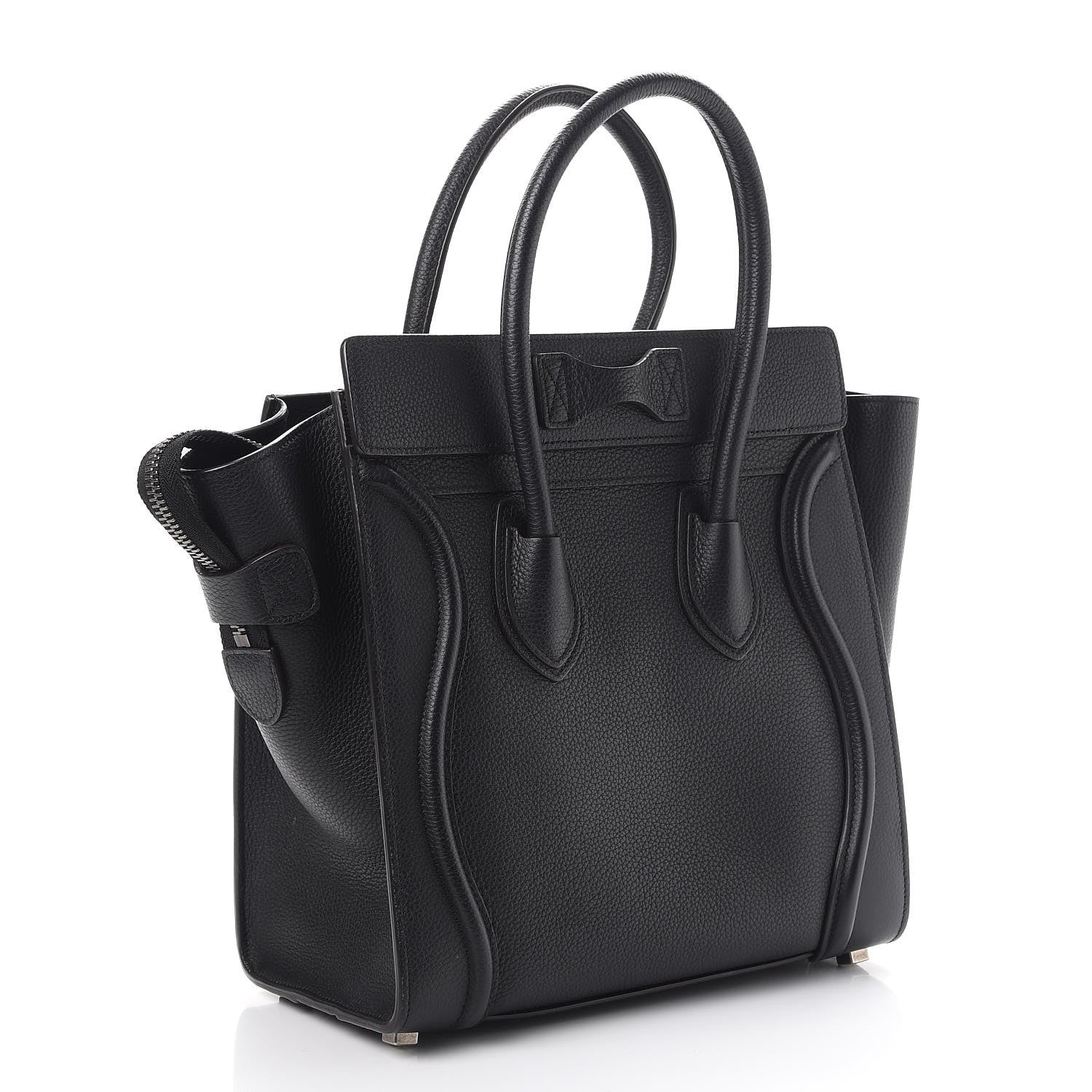 Celine Drummed Calfskin Micro Luggage Black 3 of 13