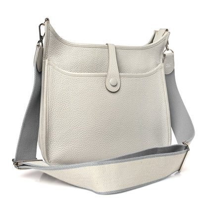 Hermes Taurillon Clemence Evelyne III PM Gris Perle Bleu Lin 3 of 9