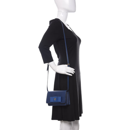 Prada Saffiano Fiocco Bow Flap Wallet Bluette Cobalto 2 of 9