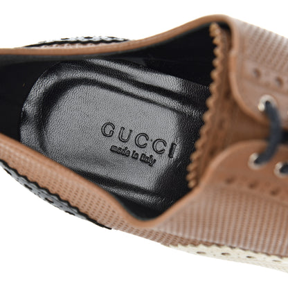 Gucci Malaga Kid Womens Gia Brogue Lace Up Stilettos 39.5 Black Brown 7 of 14