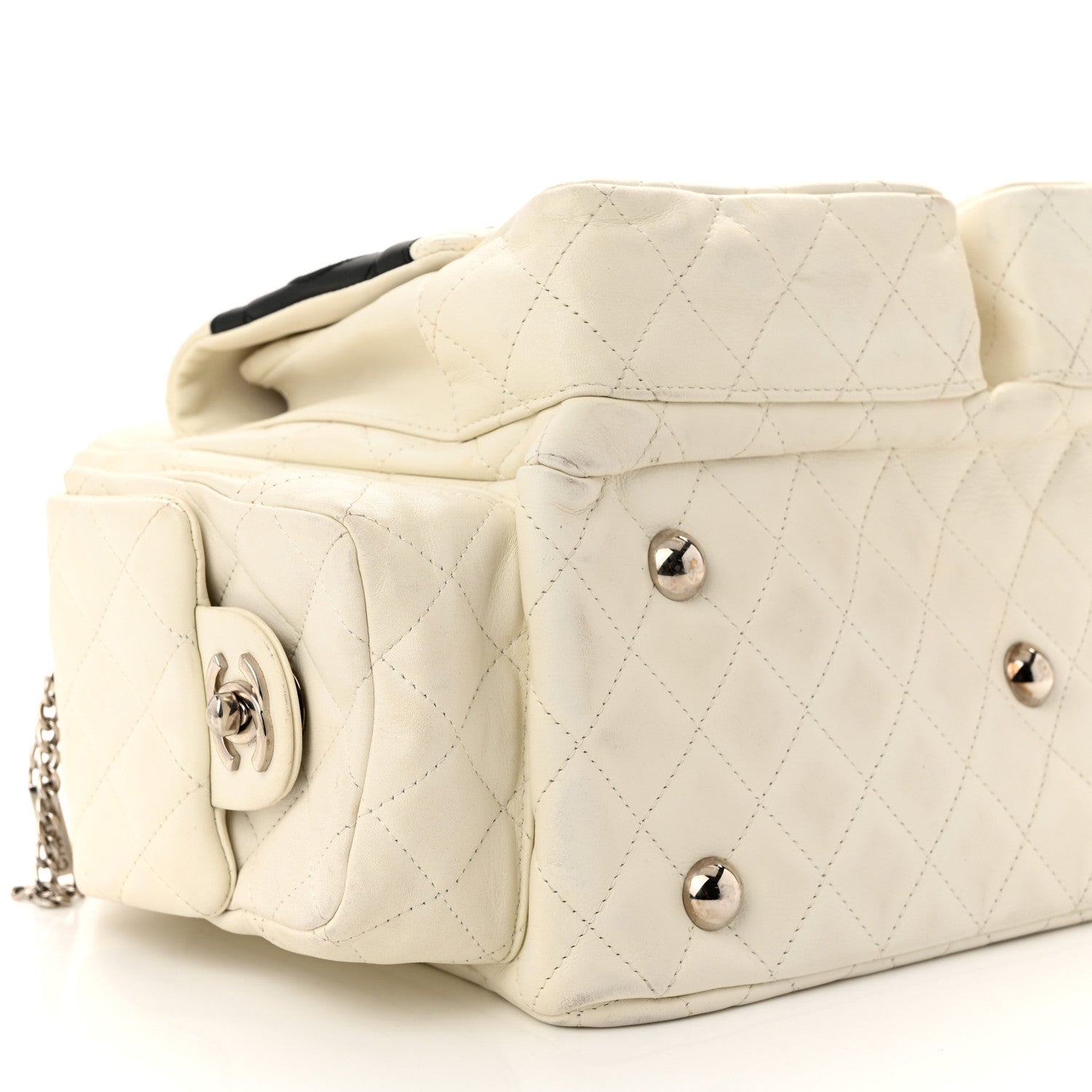 Chanel Calfskin Quilted Large Cambon Multipocket Reporter White 9 of 13