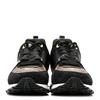 Louis Vuitton Suede Calfskin Recycled Monogram Nylon Run Away Sneakers 39 Black 3 of 13