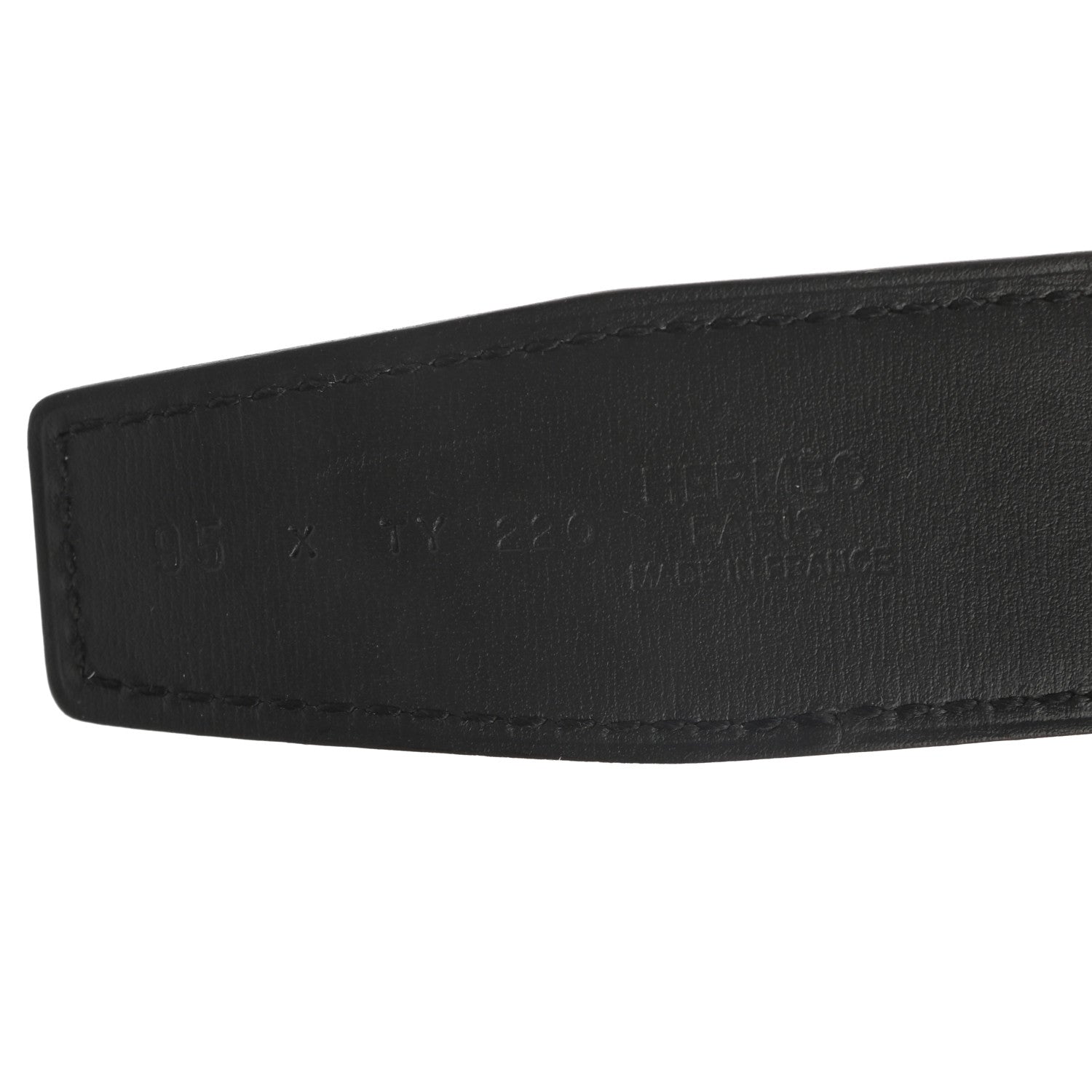 Hermes Chamonix Togo H Belt 95 Black Gold 3 of 6