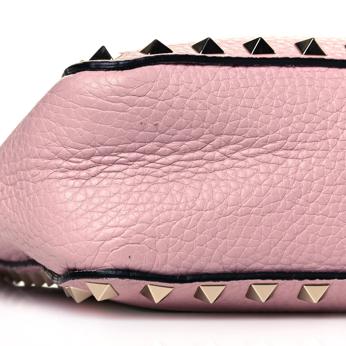 Pebbled Calfskin Mini Rockstud Flip-Lock Messenger Bag Water Rose