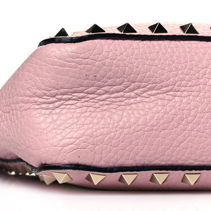 Valentino Garavani Pebbled Calfskin Mini Rockstud Flip-Lock Messenger Bag Water Rose 8 of 9