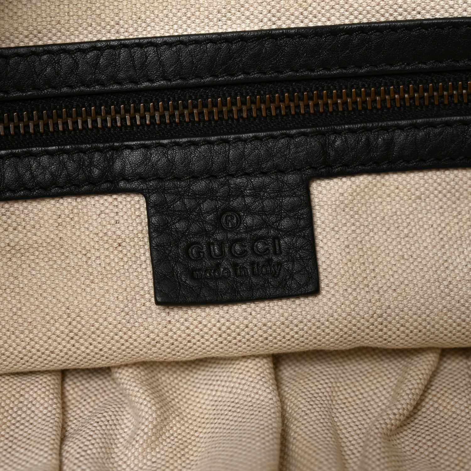 Gucci Pebbled Calfskin Ride Medium Top Handle Bag Black 6 of 10