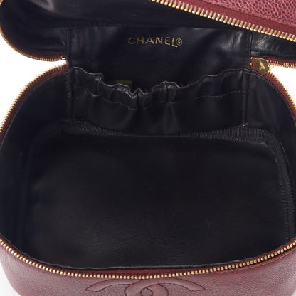 Chanel Caviar Vanity Cosmetic Case Burgundy 6 of 8