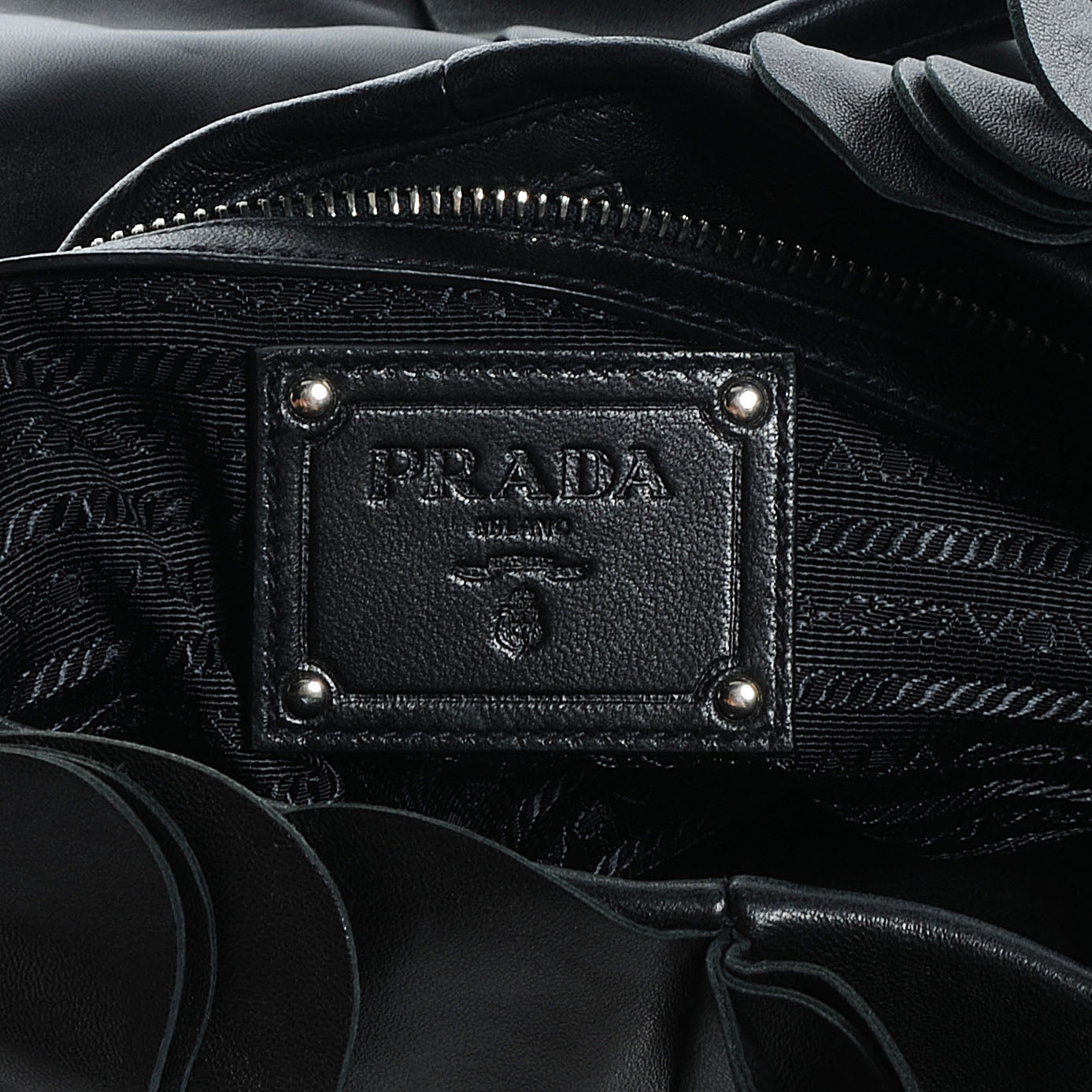 Prada Nappa Ruffle Bag Black 6 of 9