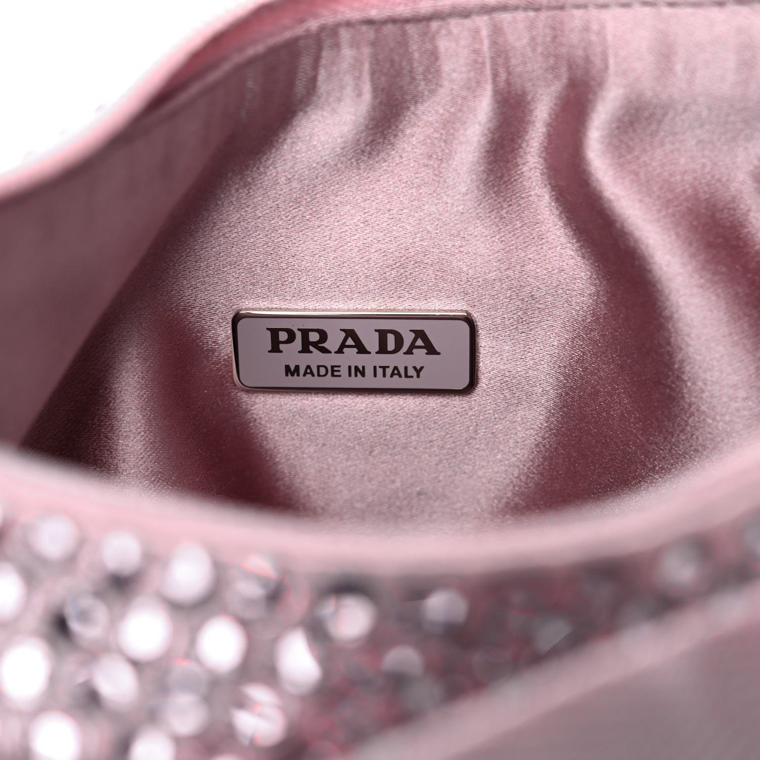 Prada Satin Crystal Mini Re-Edition 2000 Bag Alabastro 6 of 10
