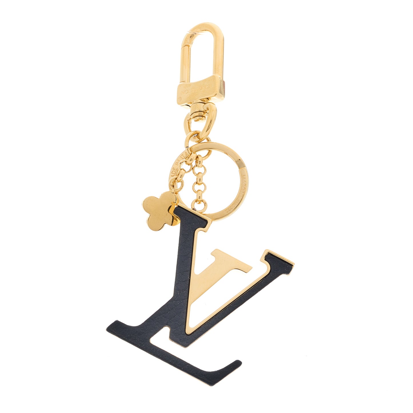 Metal Taurillon LV Capucines Bag Charm Key Holder Black