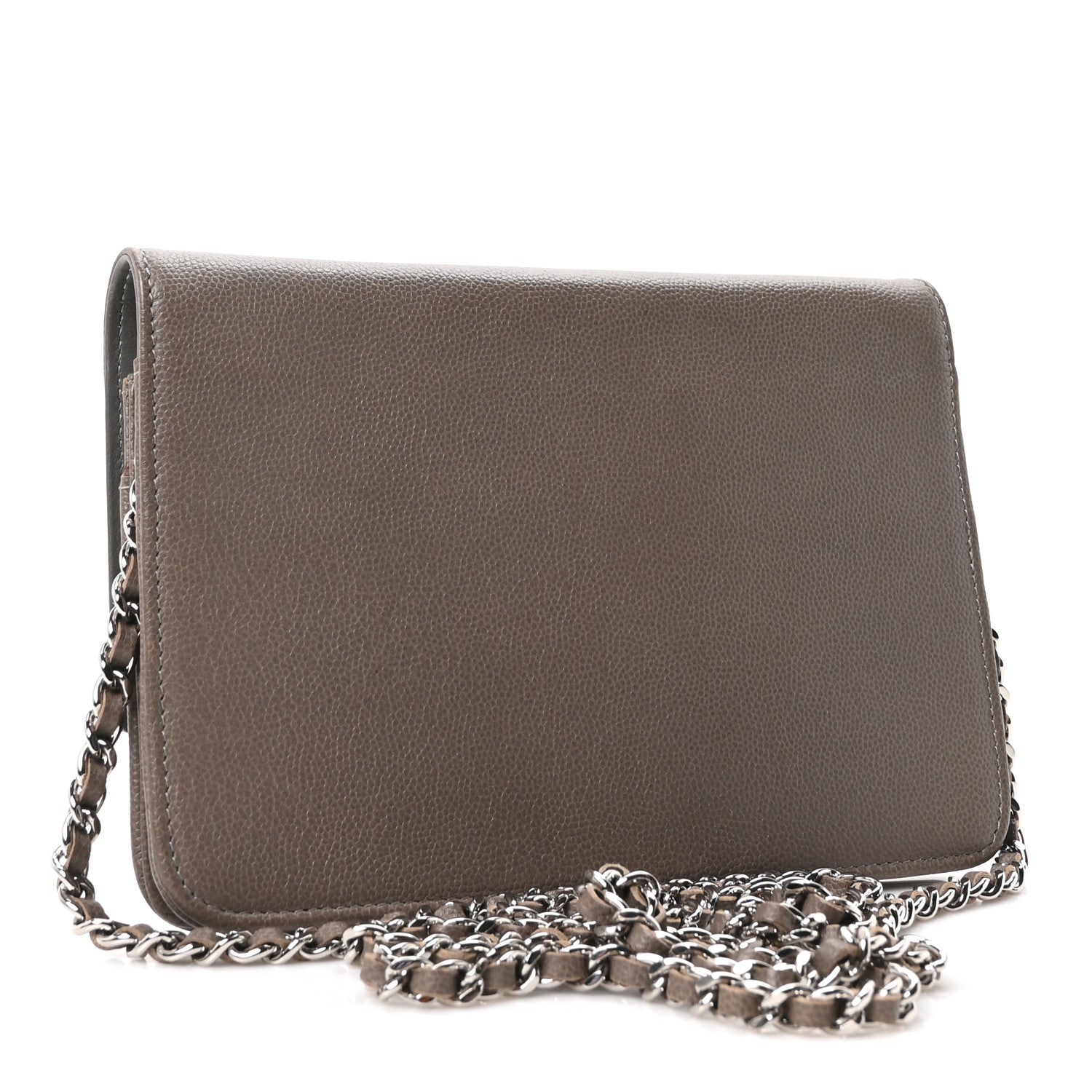 Chanel Caviar Sevruga Wallet On Chain WOC Grey 3 of 12