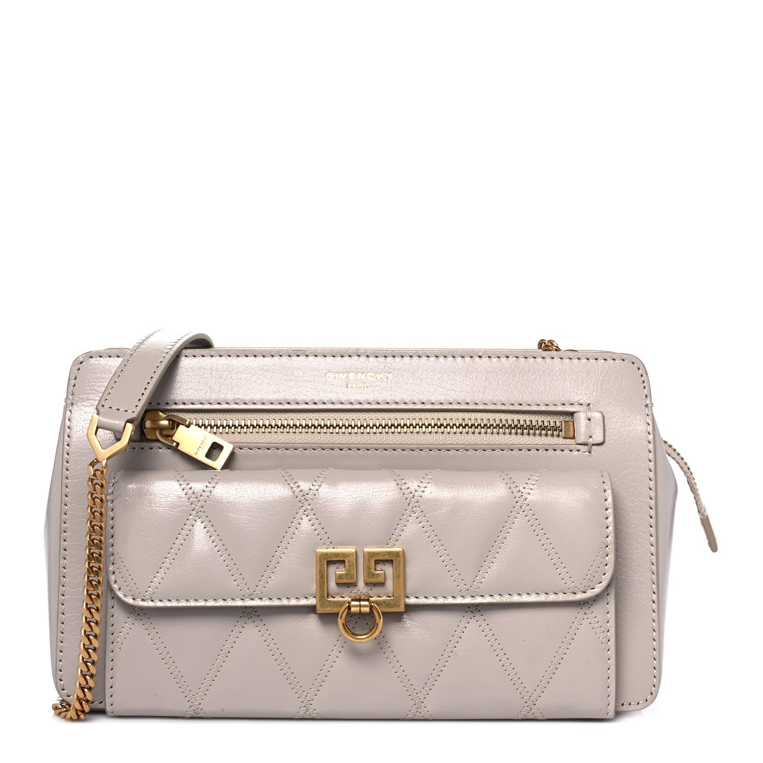 Givenchy Goatskin Diamond Quilted Pocket Crossbody Natural 1 of 7