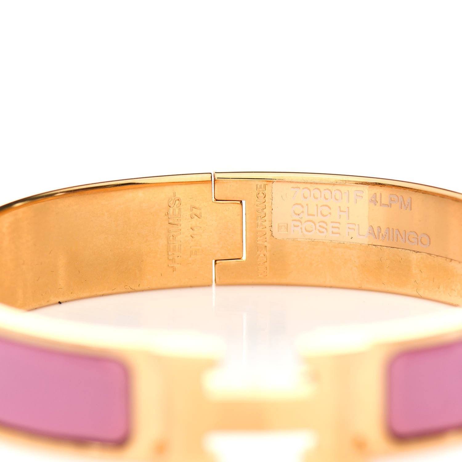 Hermes Enamel Narrow Clic Clac H Bracelet PM Rose Flamingo 3 of 4