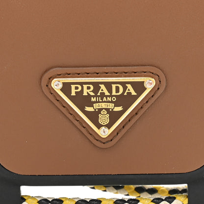 Prada Vitello Metal Triangle Logo iPhone 16 Pro Case With Strap Cognac 8 of 14