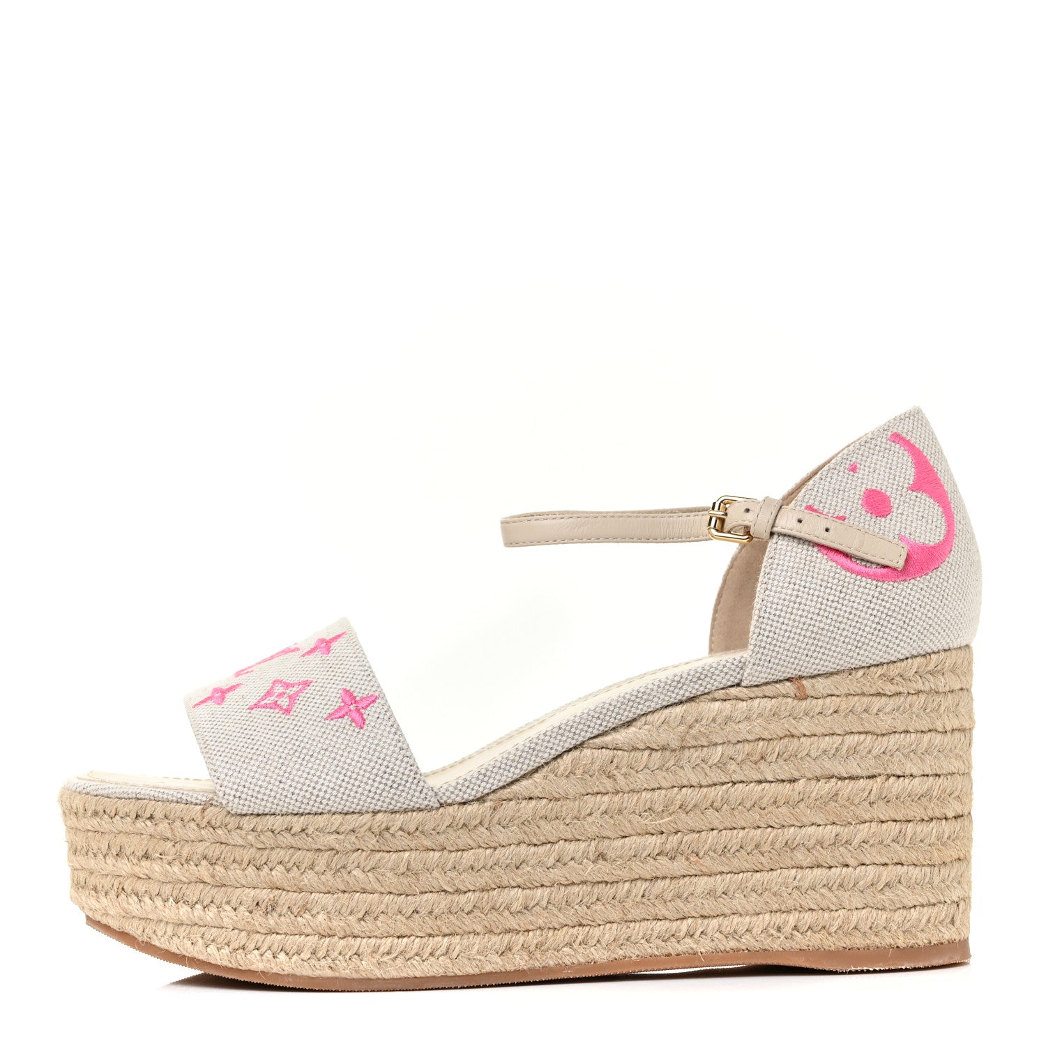 Louis Vuitton Canvas Monogram Starboard Espadrille Wedge Sandals 39.5 1 of 10