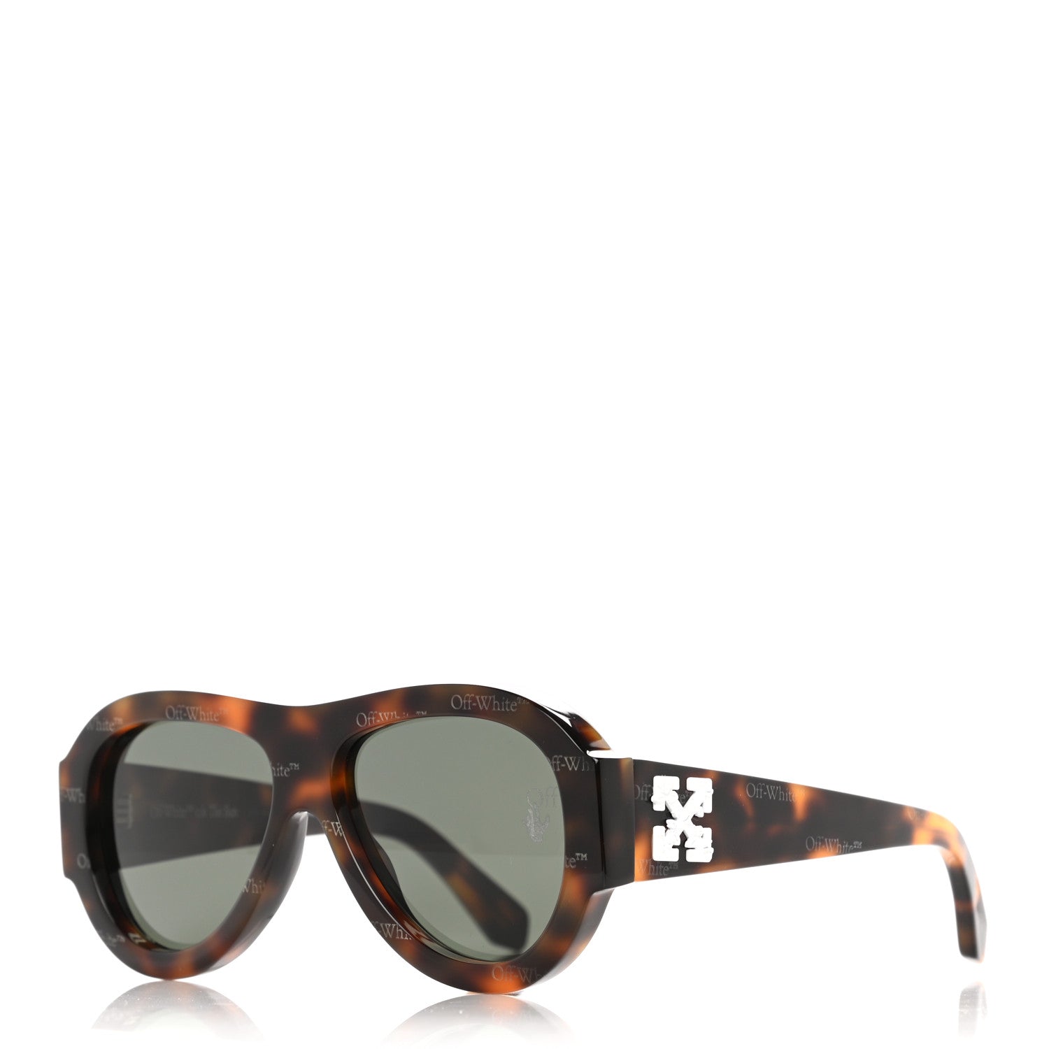 Off-White Acetate Frida Pilot Sunglasses Havana 1 of 8