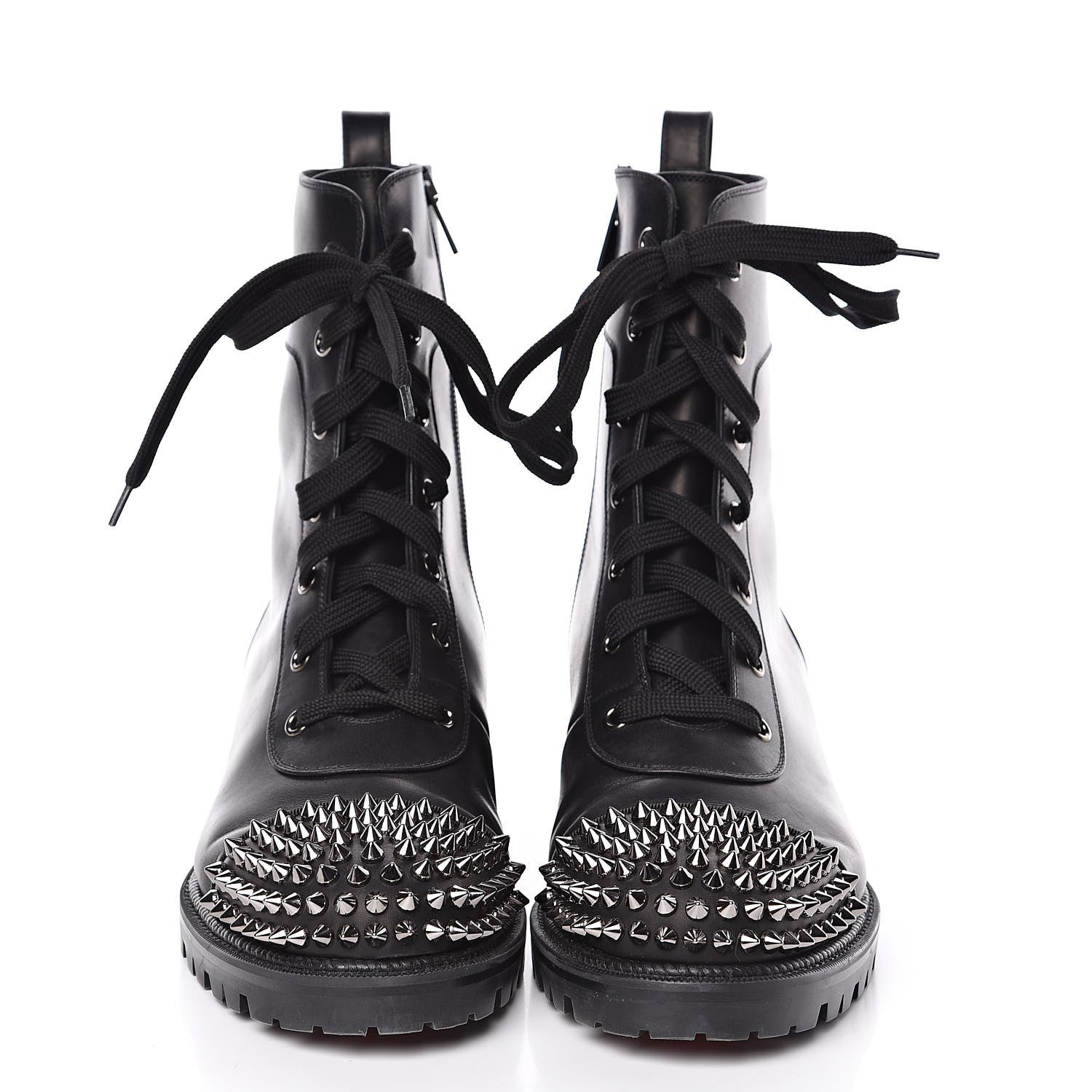 Christian Louboutin Calfskin Spikes TS Croc Flat Boots 41 Black 2 of 8