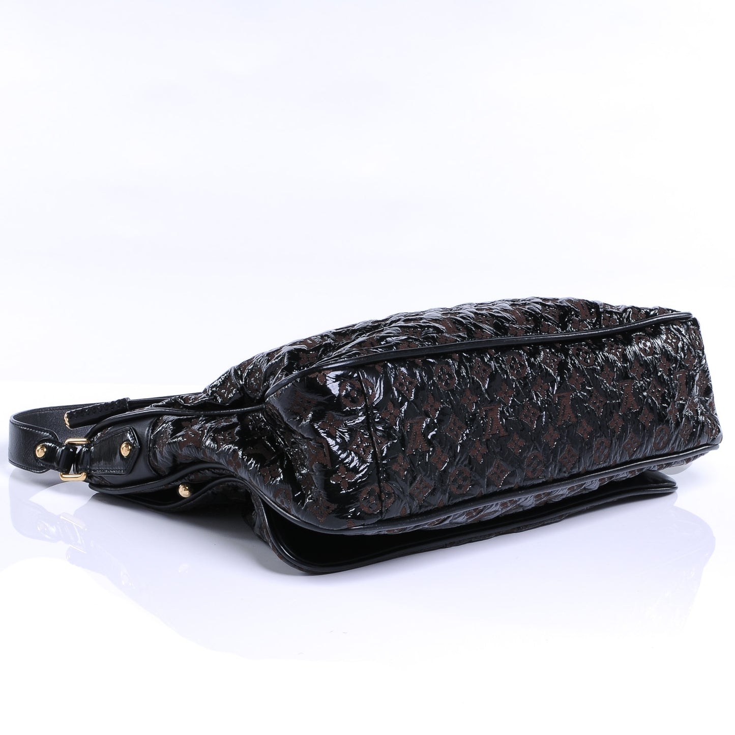 Vinyl Monogram Squishy Inventeur Messenger Bag Black
