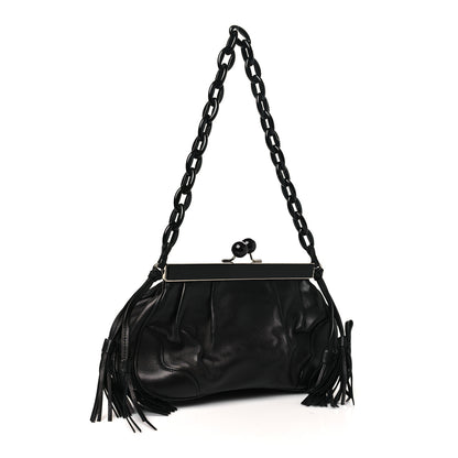 Prada Nappa Kisslock Small Frame Shoulder Bag Black 3 of 12