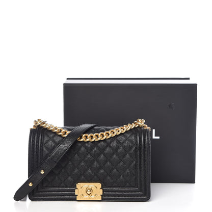 Chanel Caviar Quilted Medium Boy Flap Black 10 of 10