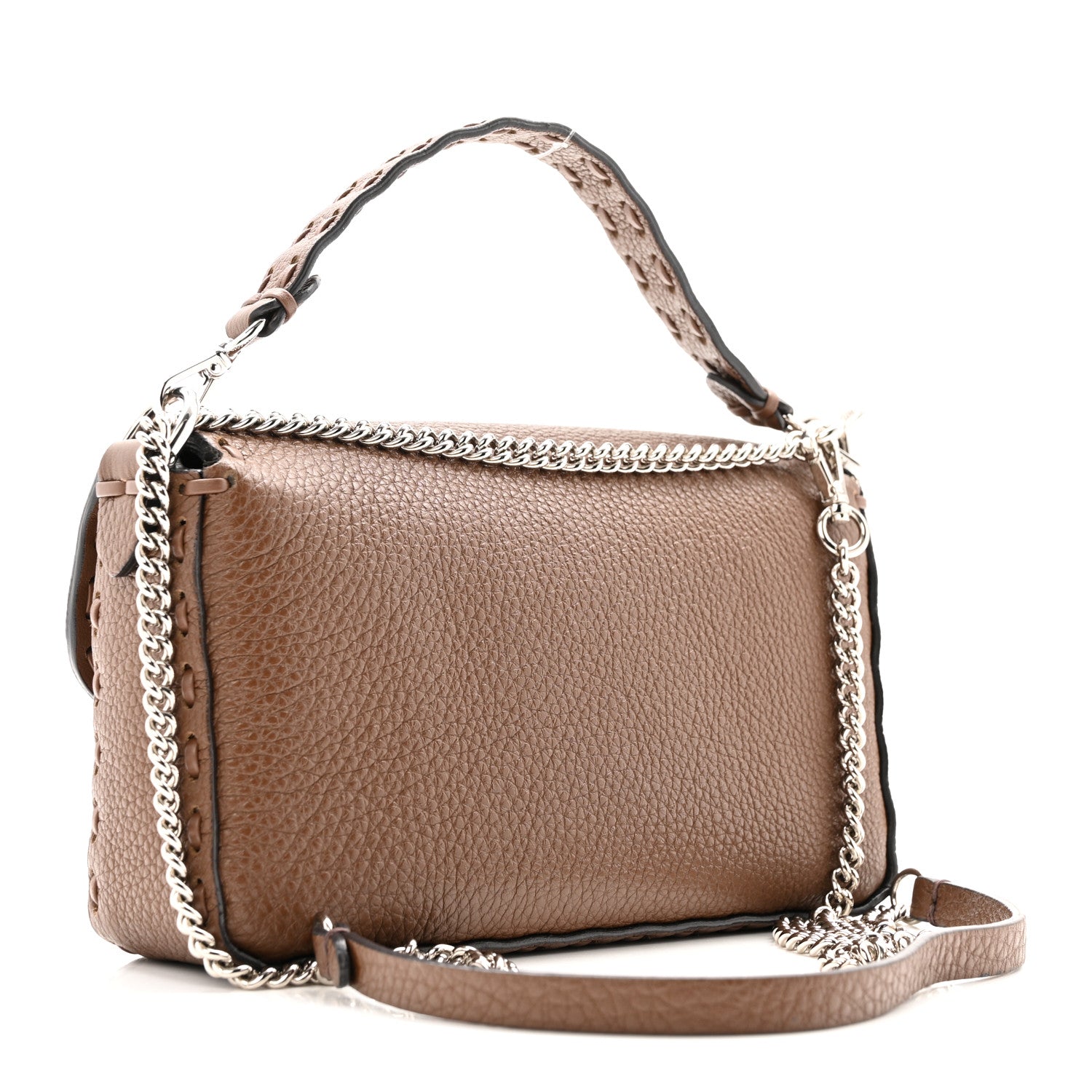 Fendi Cuoio Roma Sellerissima Nappa Sintetica Tape Stitch Mini Baguette Fettuccia 3 of 14