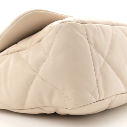 Chanel Lambskin Quilted Maxi Chanel 19 Flap Light Beige 9 of 12
