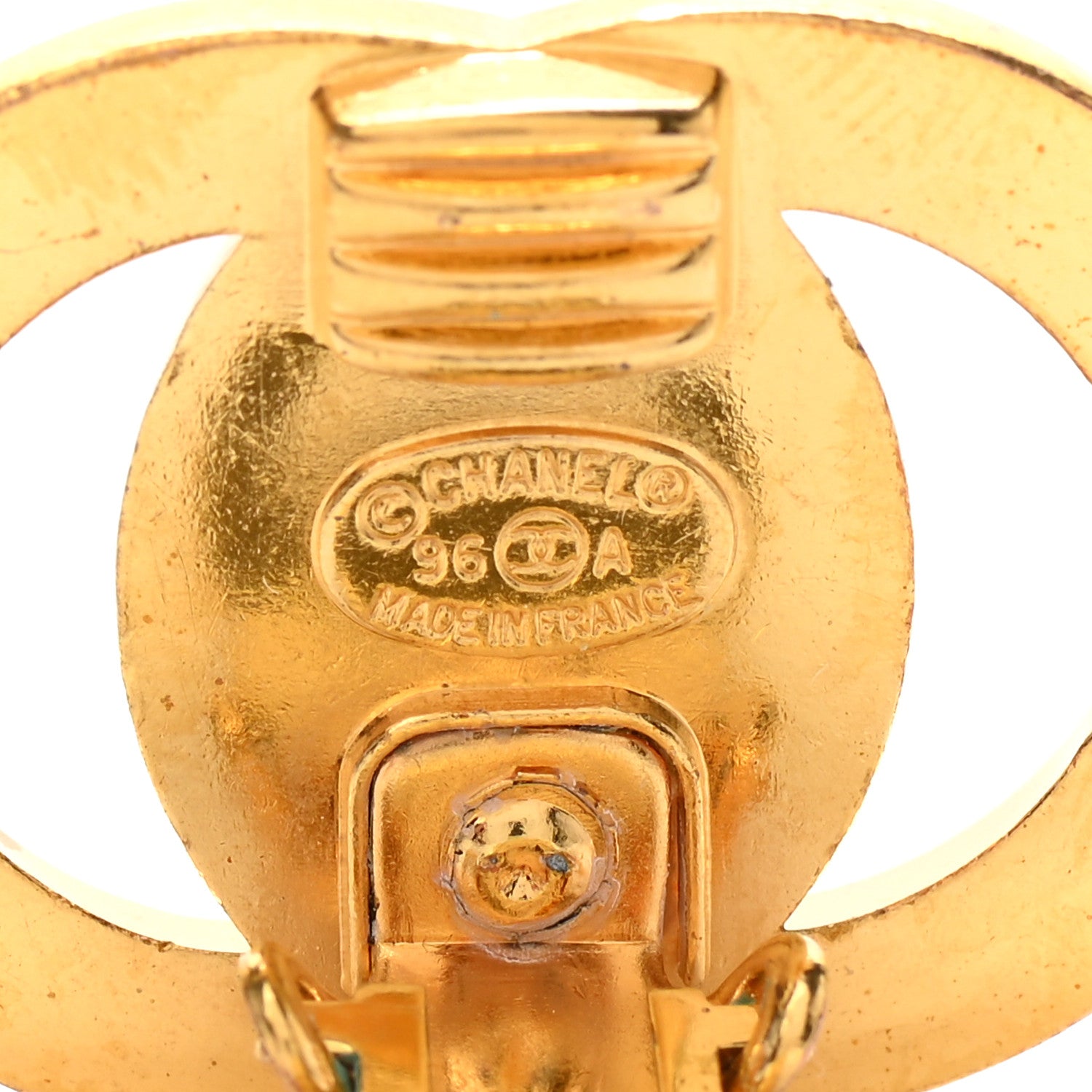Chanel Metal CC Turnlock Clip On Earrings Gold 4 of 4