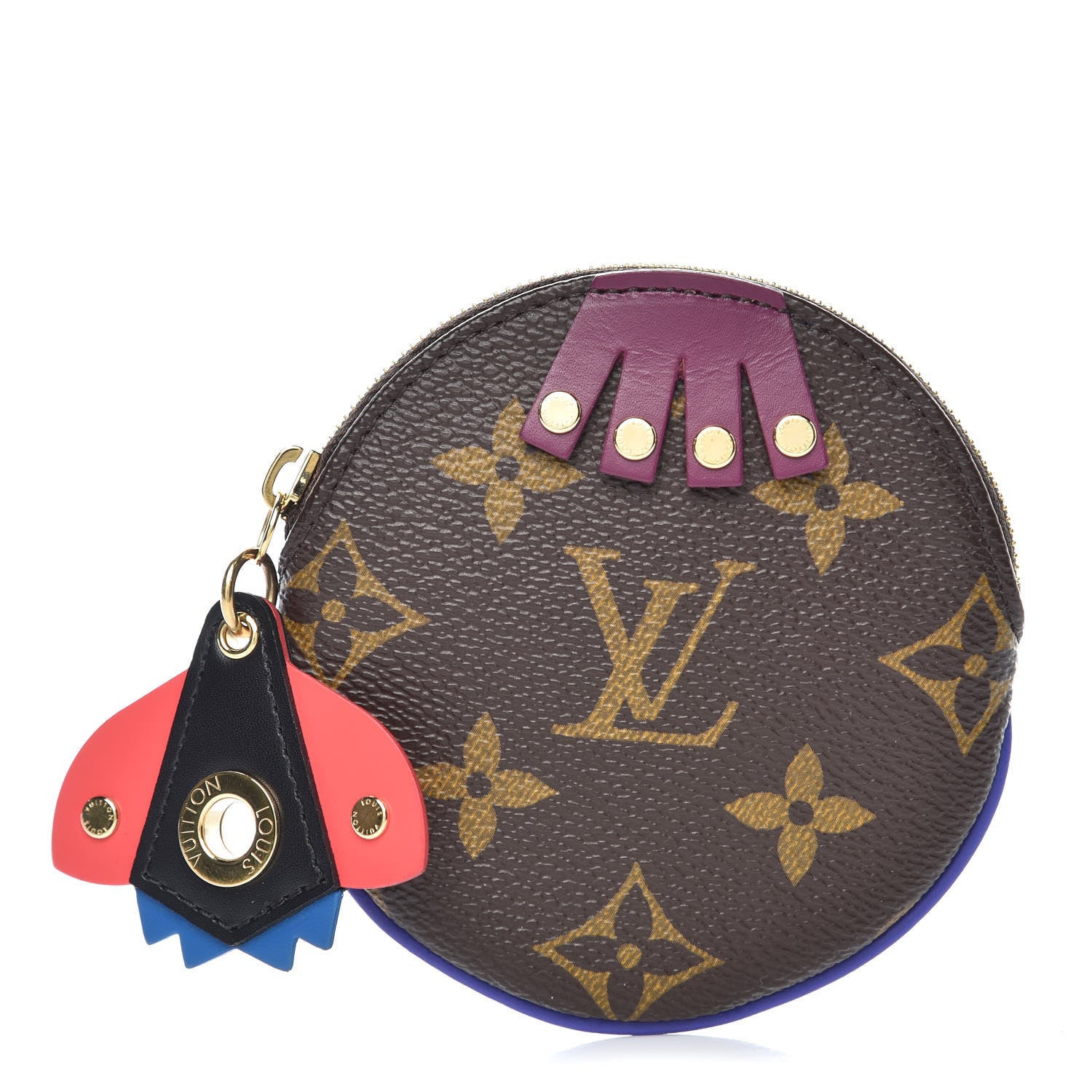 Louis Vuitton Monogram Totem Round Coin Purse Magenta 1 of 7