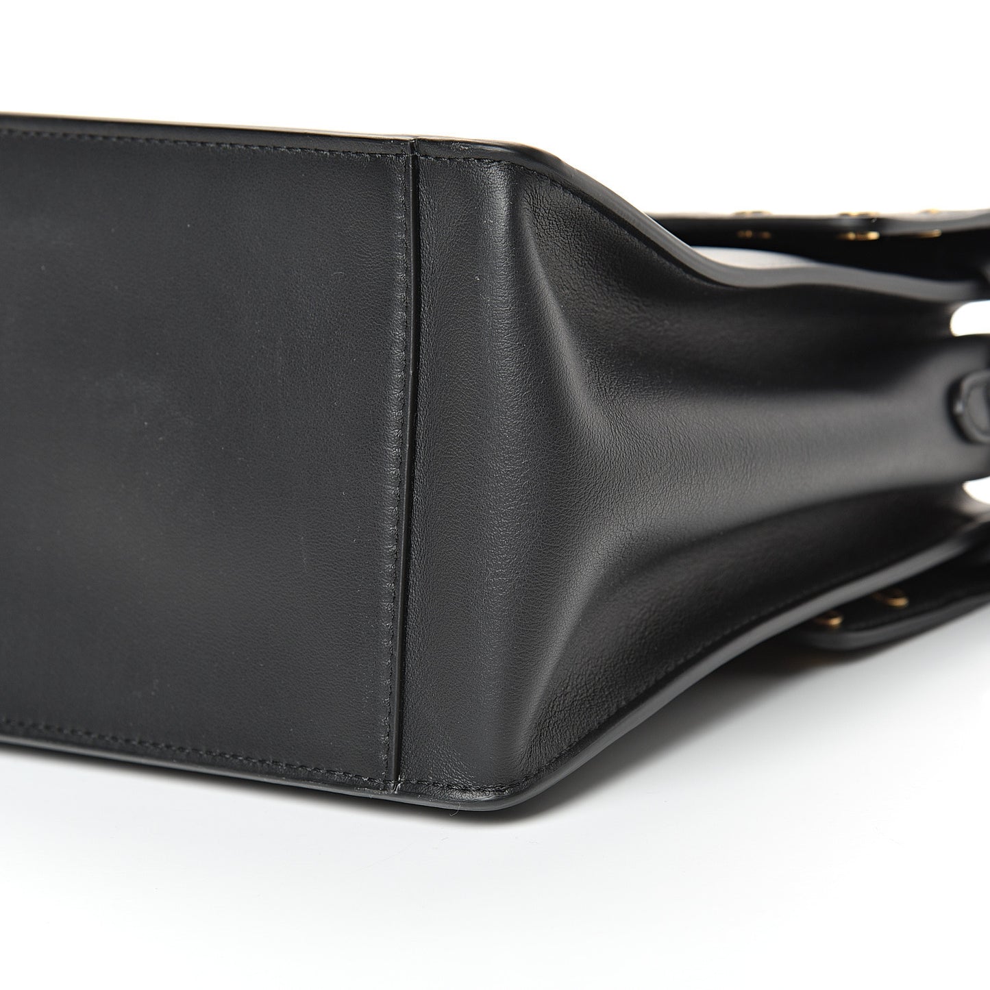 Vitello Grace Bi-Color FF 1974 Embossed Flip Tote Black Maya