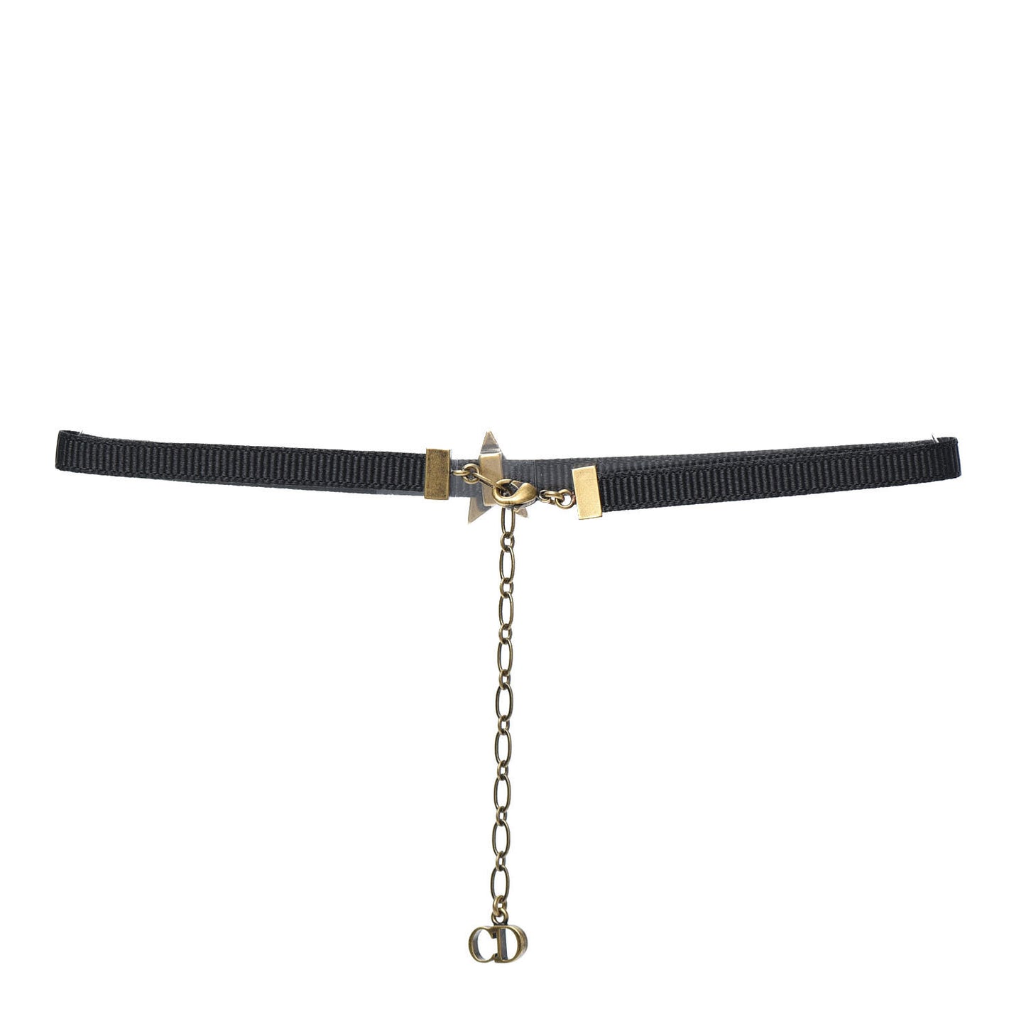 Grosgrain Ribbon Star Choker Necklace Black