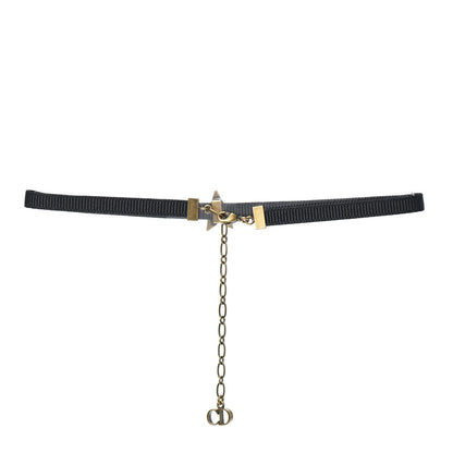 Christian Dior Grosgrain Ribbon Star Choker Necklace Black 3 of 4